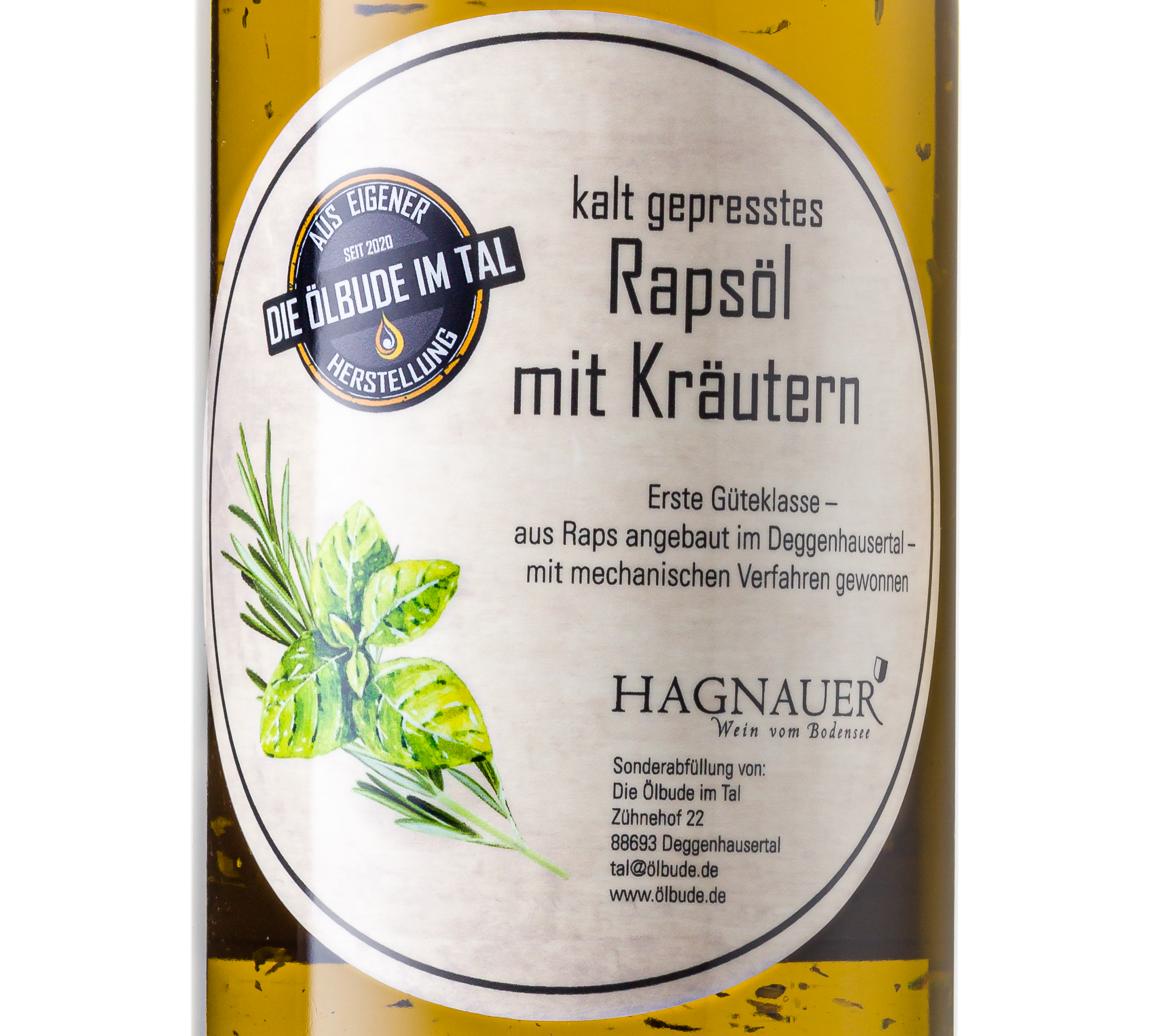 Wein Etikett - Kräuteröl "Ölbude" 0,5 l