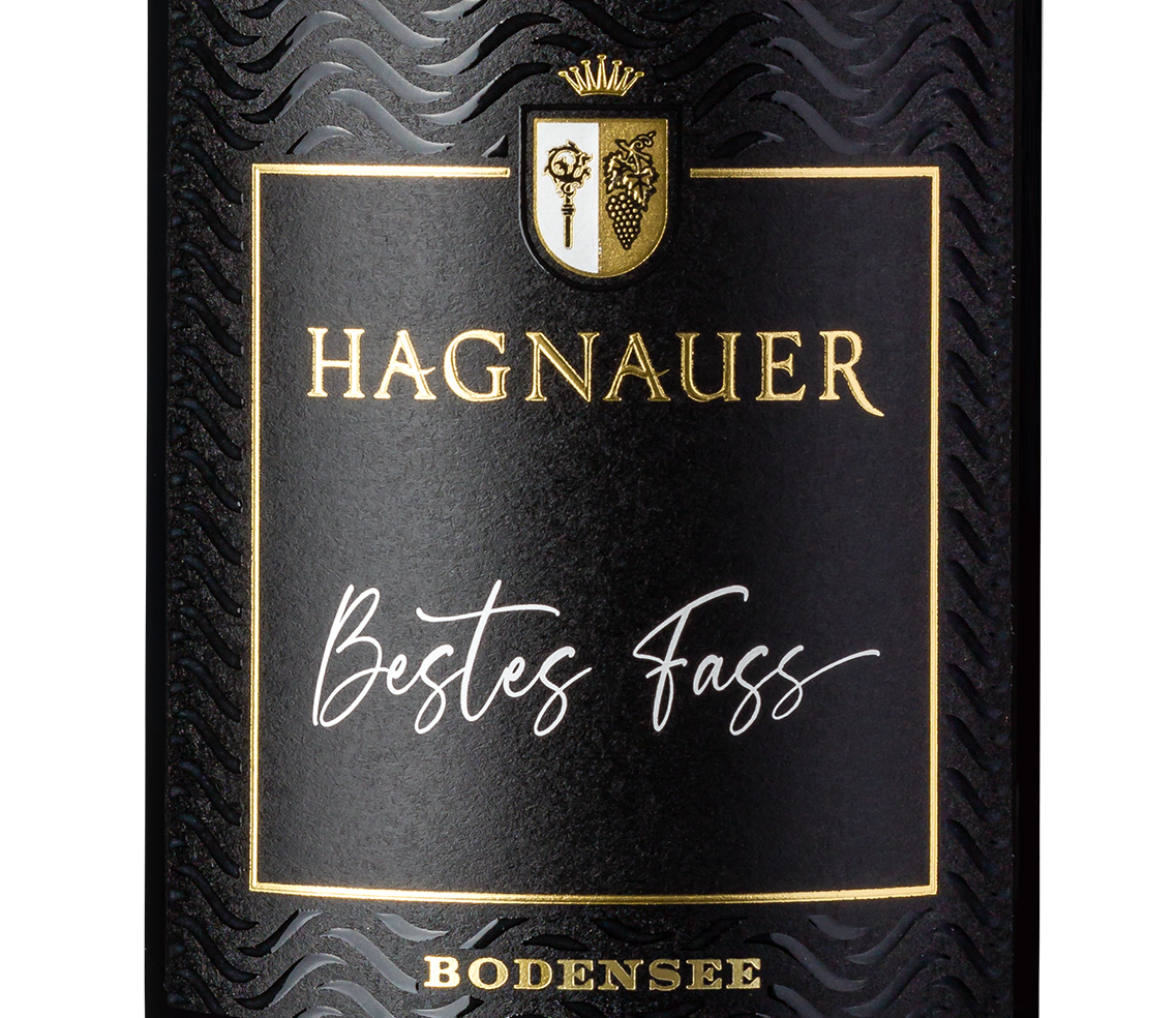 Wein Etikett - Hagnauer Premium  Spätburgunder Rotwein "Bestes Fass" trocken
