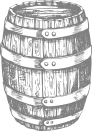 Gezeichnetes Bild von einem Holzfass
