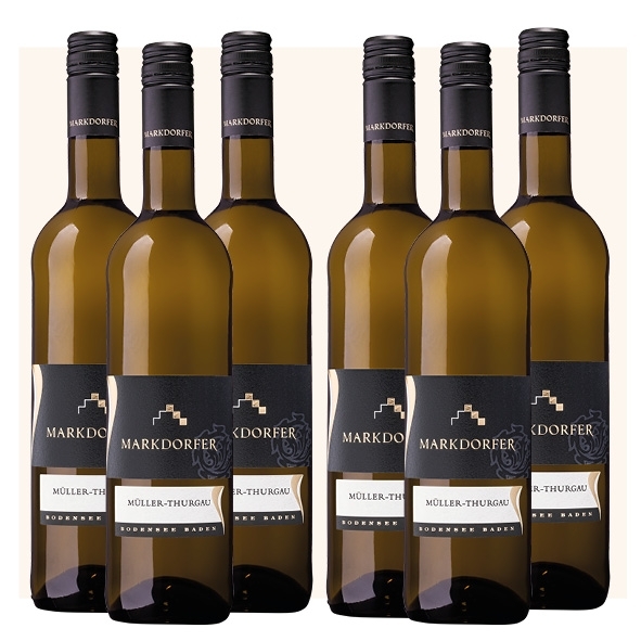 Weinflasche - 6 Fl Müller-Thurgau halbtrocken - Markdorfer Box- versandkostenfrei