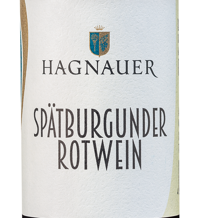 Wein Etikett - Hagnauer Viertele Spätburgunder Rotwein halbtrocken