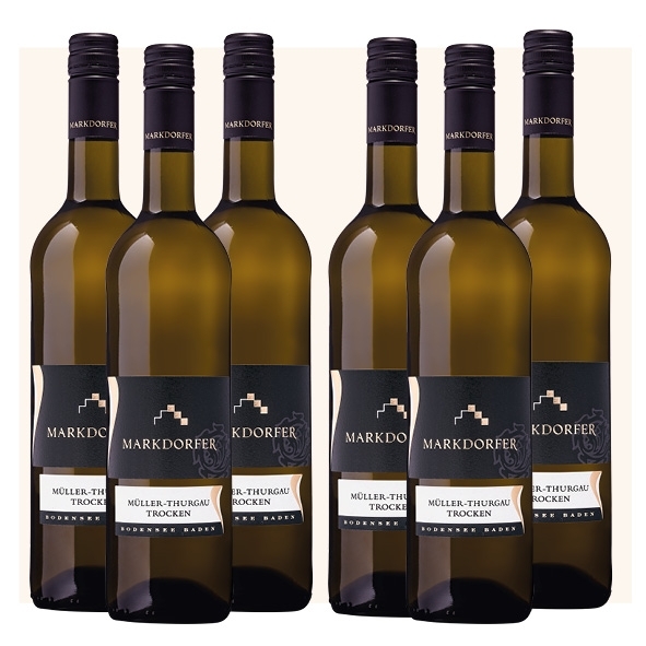 Weinflasche - 6 Fl Müller-Thurgau trocken - Markdorfer Box- versandkostenfrei